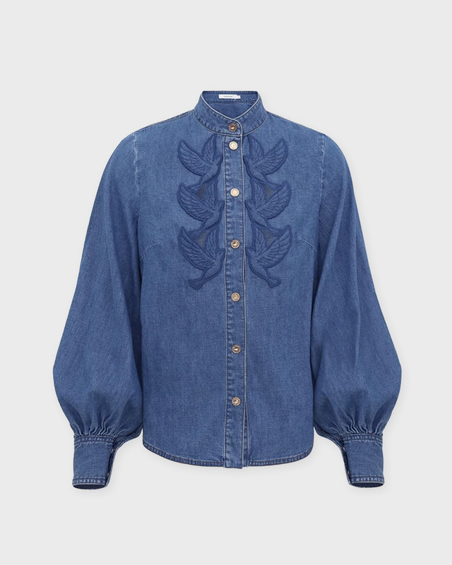 Shirt Denim Applique Ljusblå