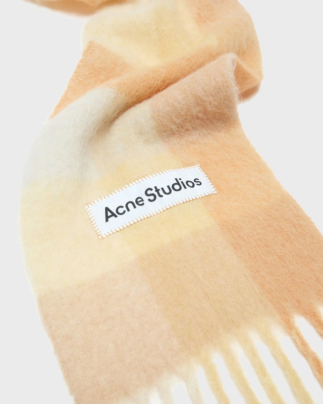 Acne Studios Scarf Soft Checkered Mohair  Peach ONESIZE