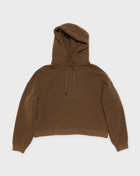 Hoodie Sweater Logo Patch Washed Chocolate 1