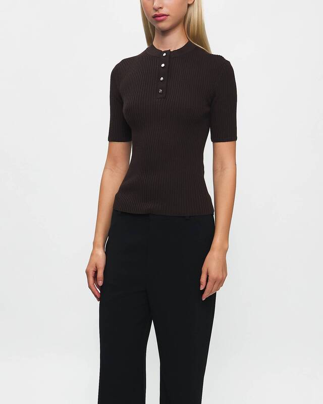 Filippa K Top Buttoned Knit  Brun M