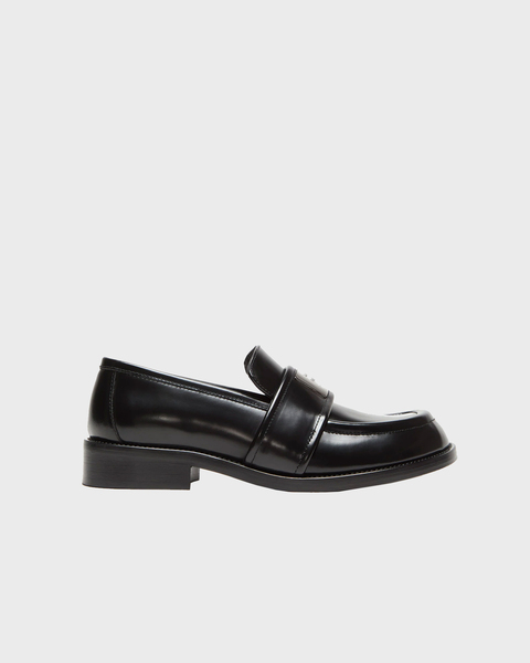 Loafers Logo Leather Black 1