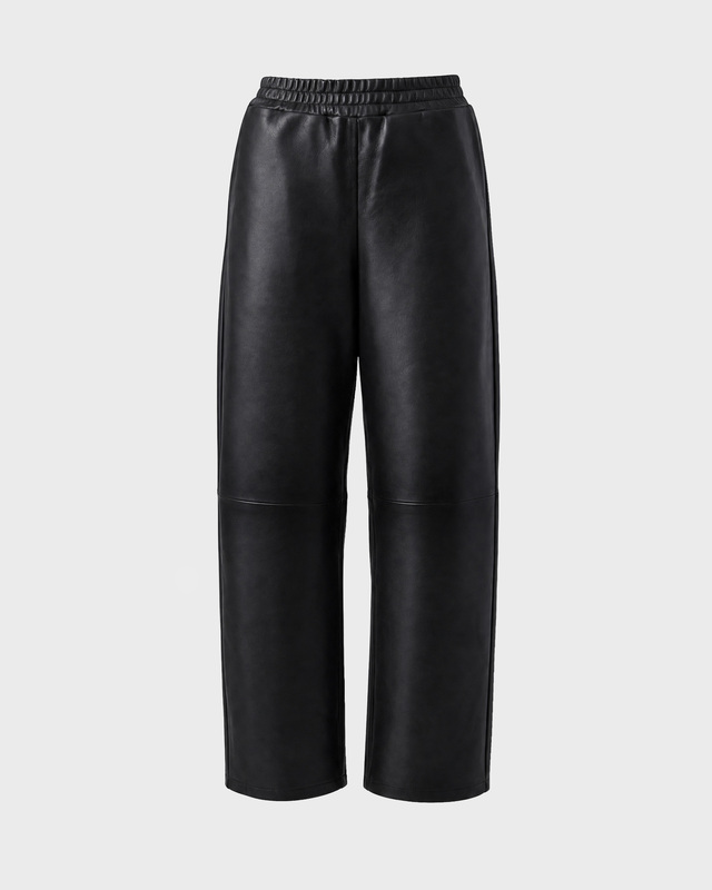 Bukser Cropped Leather Black