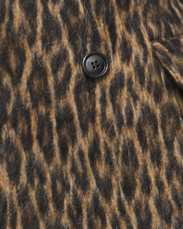 Teurn Studios Jacka Fitted Leo Peacoat Leopard 34