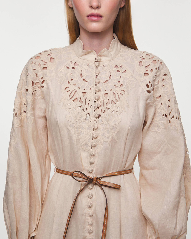 ZIMMERMANN Klänning Wylie Embroidered Billow Creme 0 (XS-S)