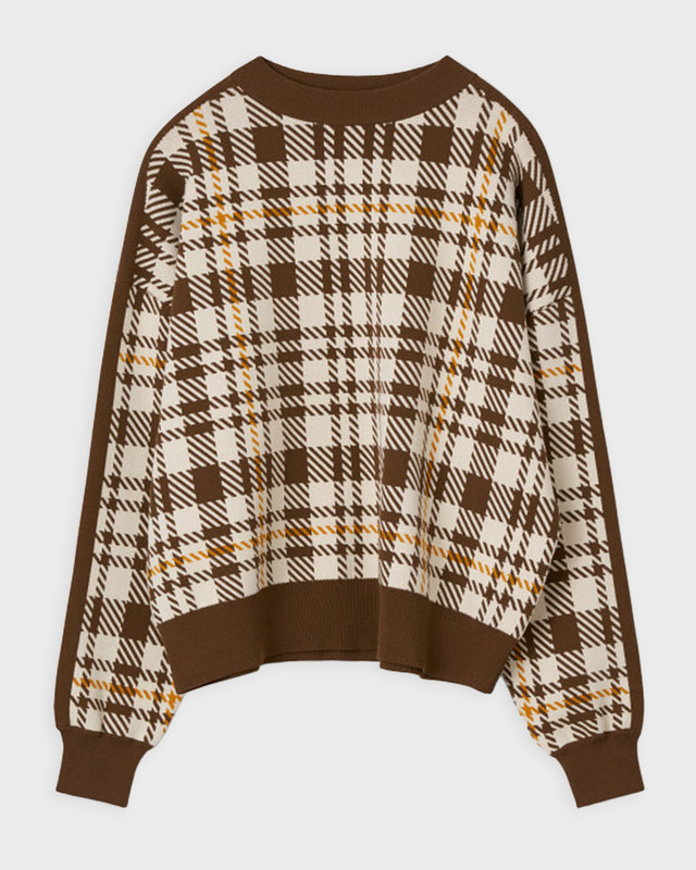 Rodebjer Sweater Reilly Eco Check Brun XS