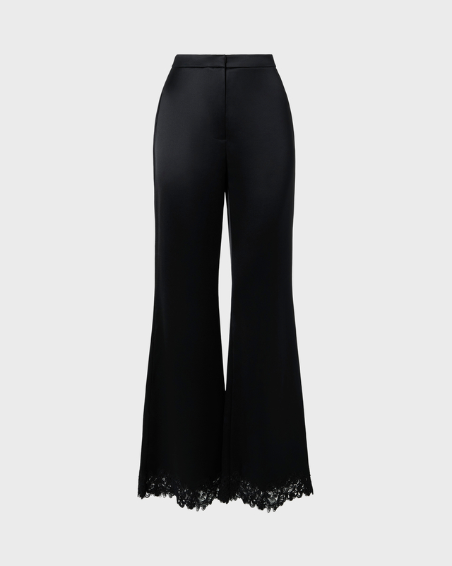 Byxor Marine Satin Lace Hem Black