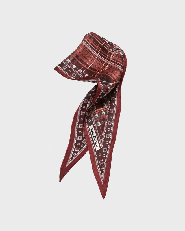 Sidenhalsduk Bandana Checkered Silk Burgundy