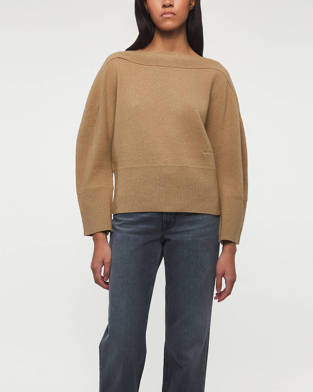 Dagmar Tröja Curved Knit Camel M