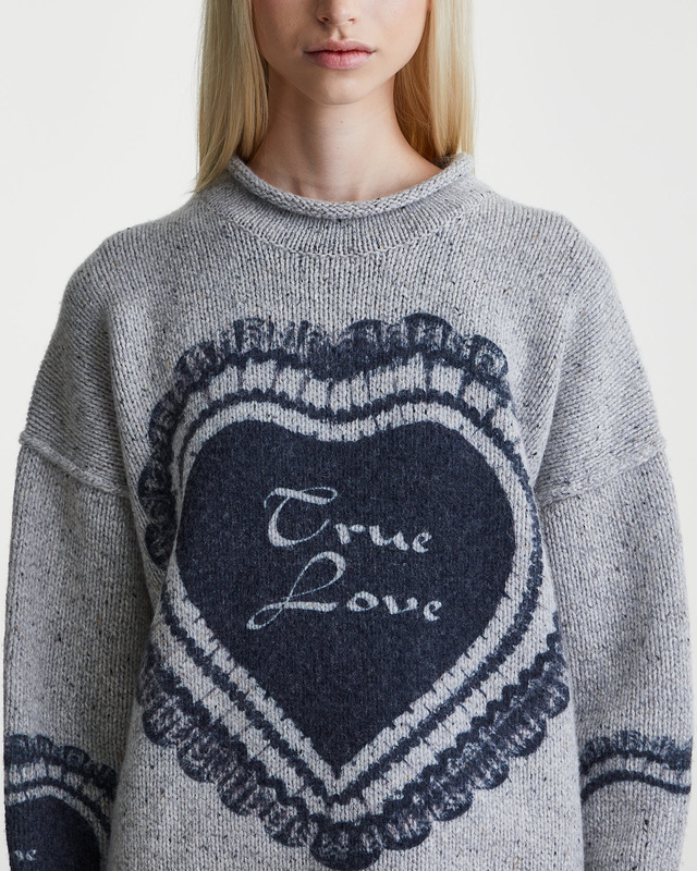 Acne Studios Sweater Printed Wool Ljusgrå S