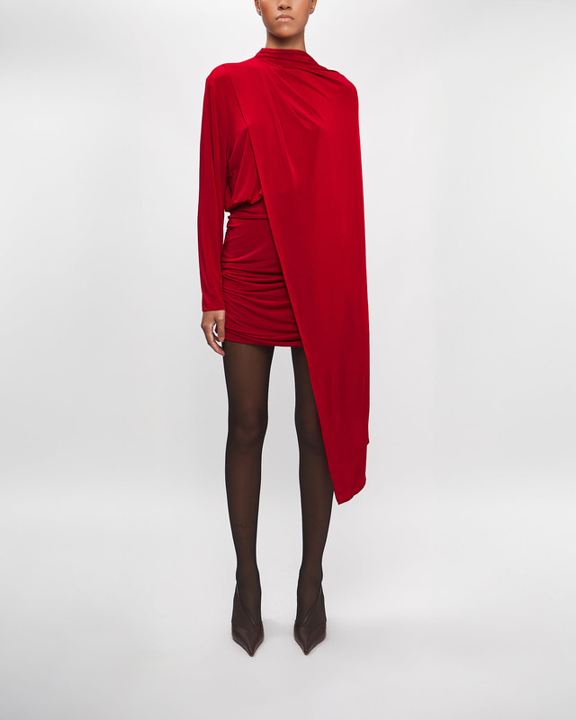 Magda Butrym Dress Long Sleeve Cape Red FR 38 (EUR 36)