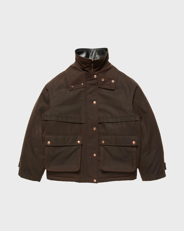 Jacket Waxed Canvas Blouson Dark Brown