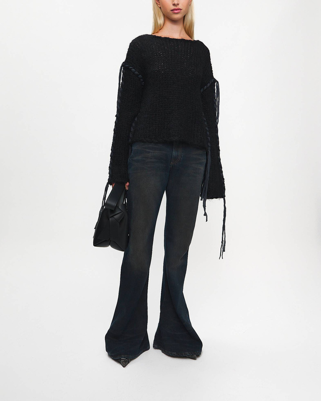 Acne Studios Sweater Lacing Knit Black M