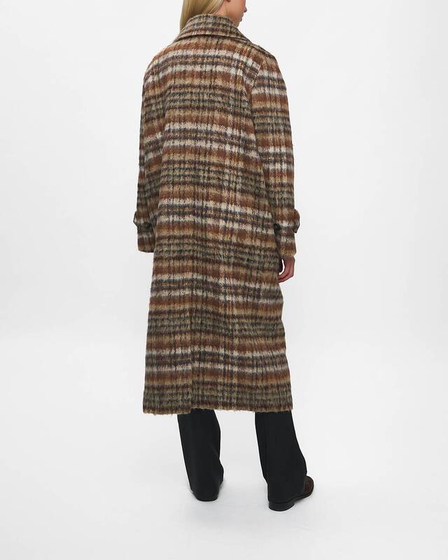 Rodebjer Coat Aida Brushed Check Brown XS