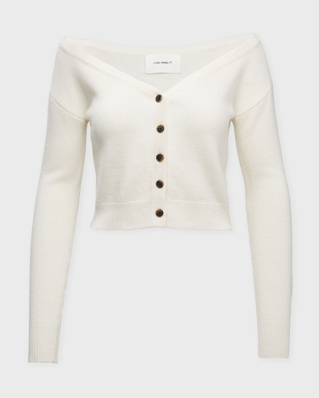 LISA YANG Cardigan Beata Cashmere White 2 (M-L)