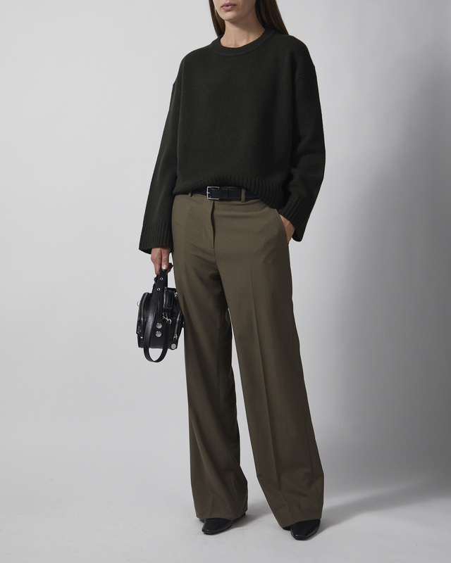 Genser Cashmere Wool R-neck Dark Green