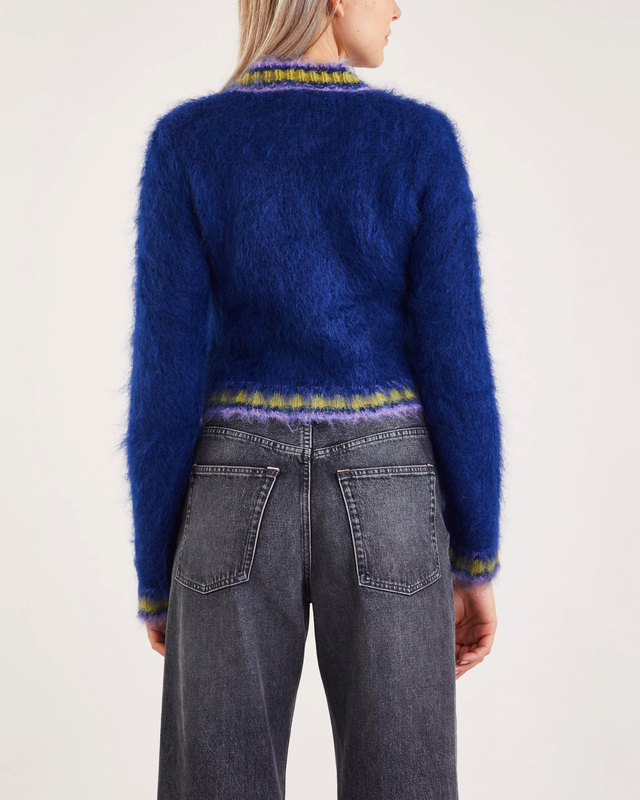 Marni Sweater V-Neck Mohair Blå IT 42 (EUR 36)