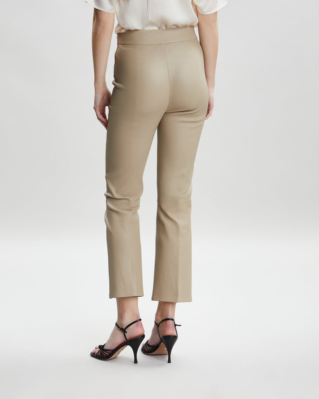 DANTE6 Trousers D6Nome Crop Leather Flare Sand 2 (S)