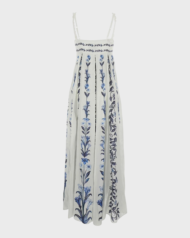 Kjole Flowers Arch Maxi Offwhite