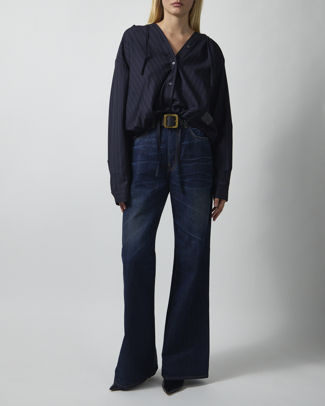 Skjorta Button-up Wool Overshirt Navy