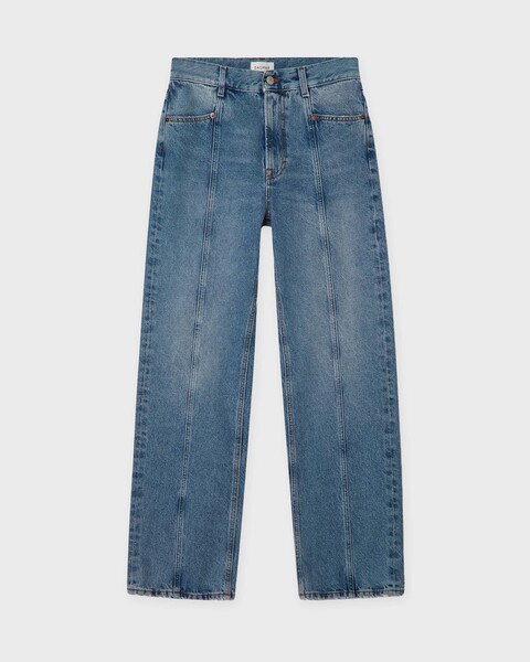 Jeans Loose Fit Straight Denim Ljusblå 1