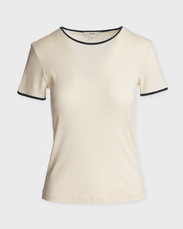 Vince T-Shirt Cotton Tipped Short Sleeve  Blå/grön L