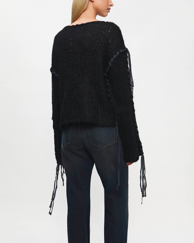 Acne Studios Tröja Lacing Knit Svart M