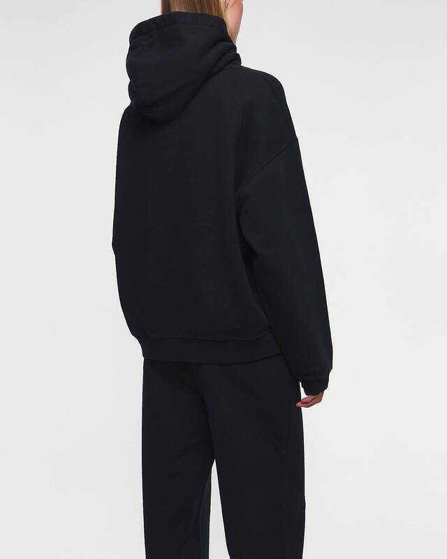 ROTATE Birger Christensen Hoodie Washed Heavy Sweat  Black L