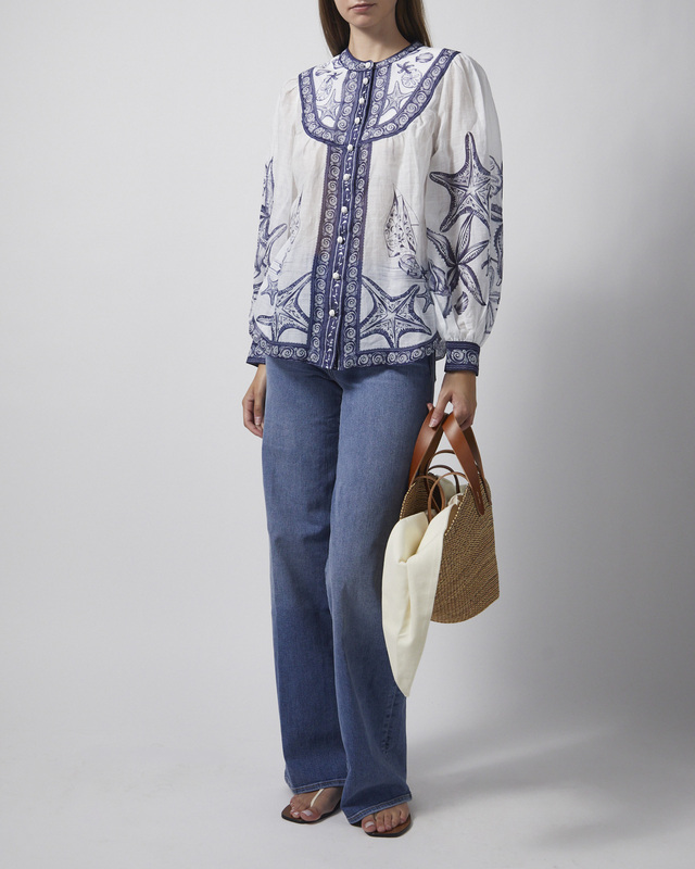 Bluse Coast Scarf Long Sleeve Offwhite