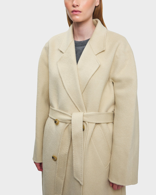 Acne Studios Coat Double-Breasted Wool Clay 38