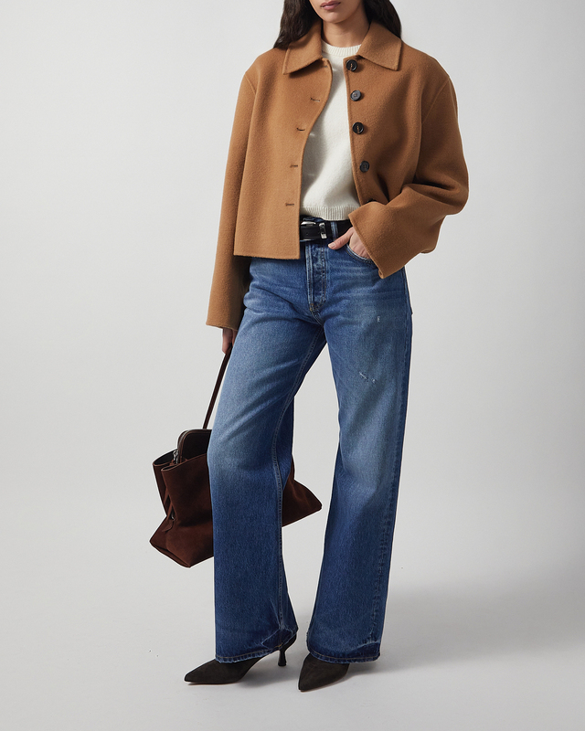 Jacket Crop Wool Camel