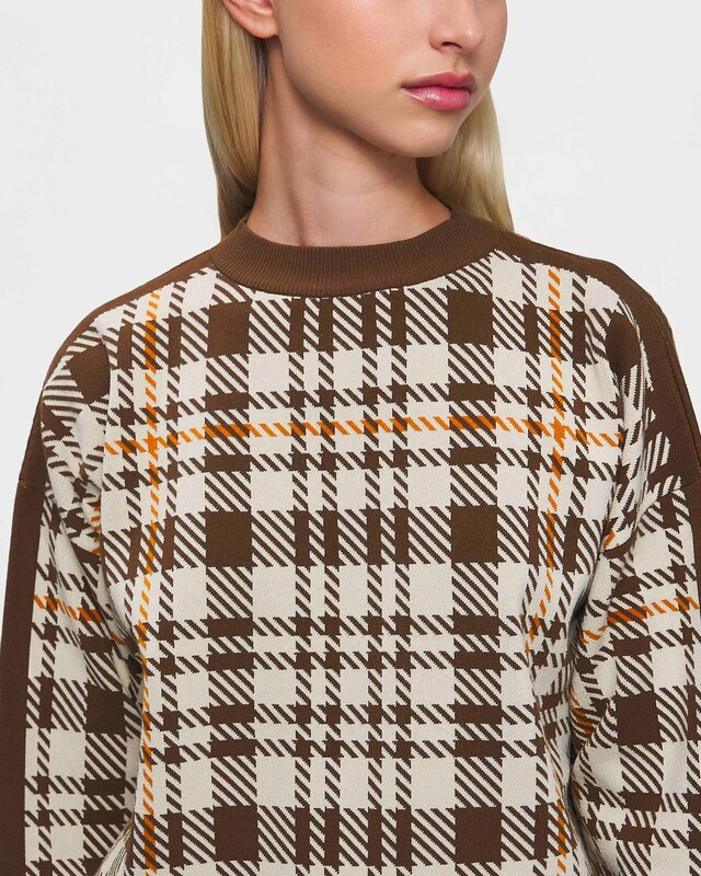 Rodebjer Sweater Reilly Eco Check Brun XS