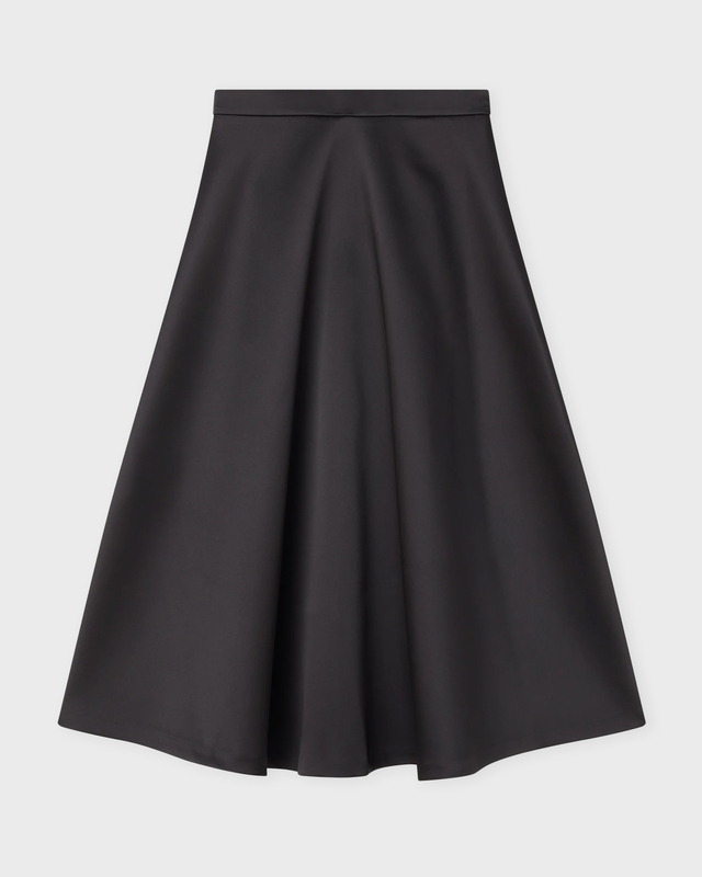 RÓHE Skirt Voluminous A-Line Satin  Black 34