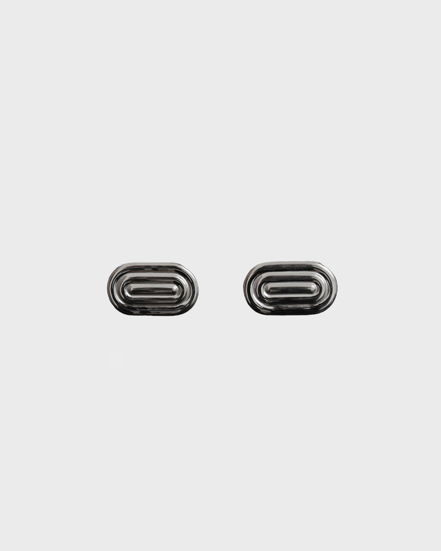 Øredobber Oval Maze Silver