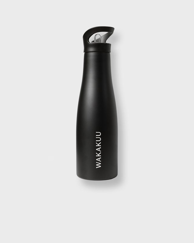 Water Bottle Wakakuu Metall 600 ml Svart