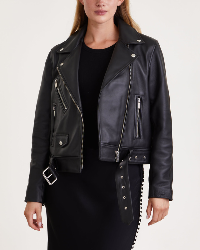 Anine Bing Leather Jacket Benjamin Moto WAKAKUU