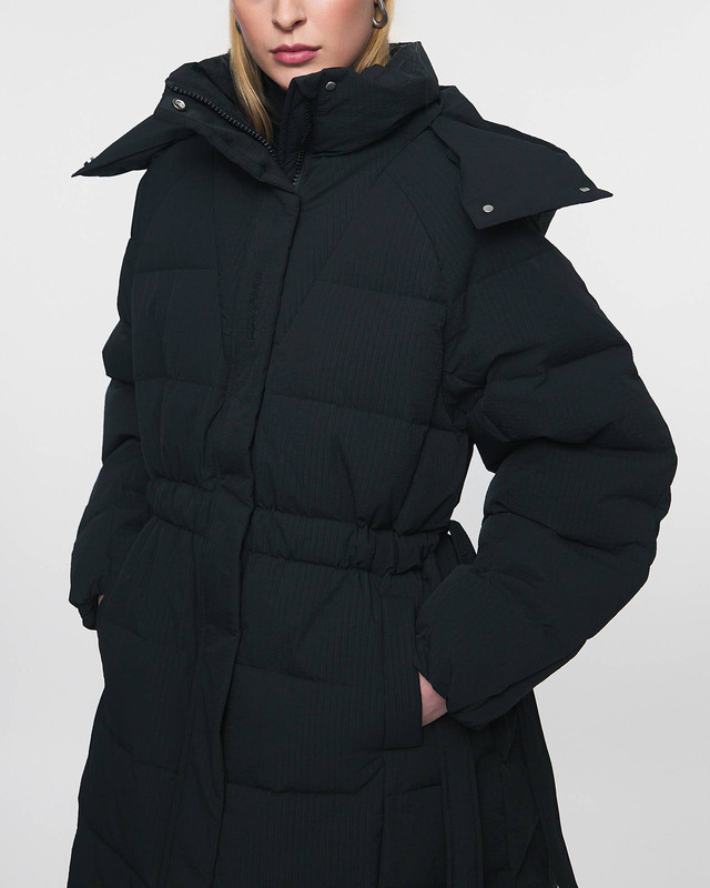 Ganni Jacket Tech Seersucker Puffer Black XXS/XS