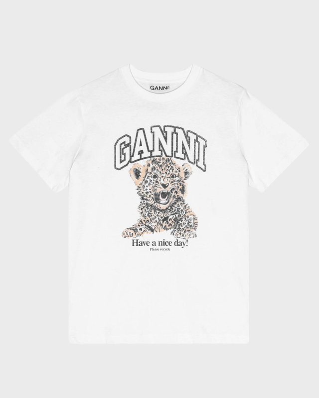 Ganni T-Shirt Basic Jersey Leopard Relaxed Leopard XS