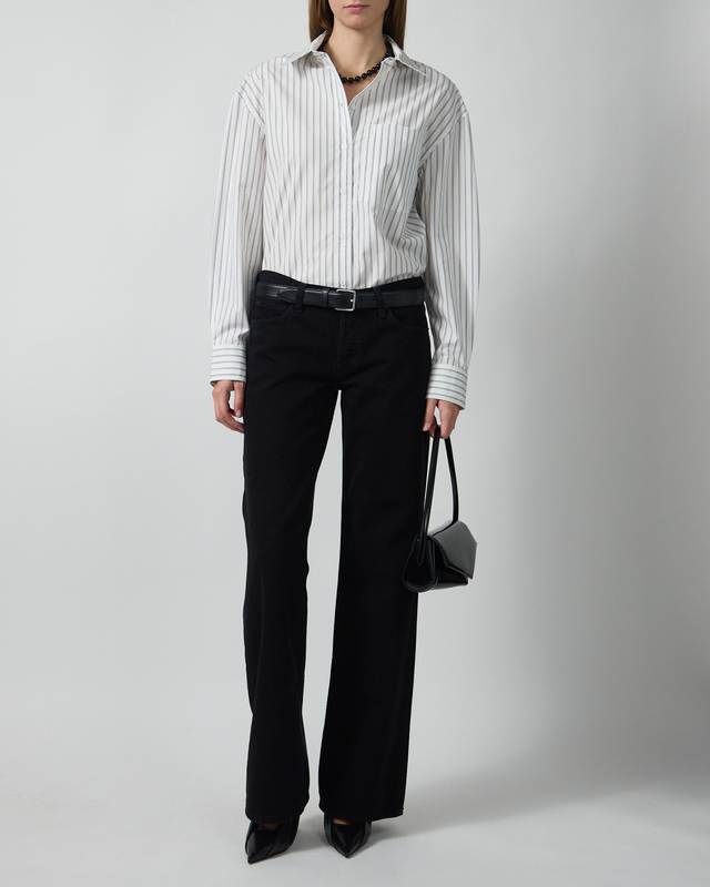Skjorta Scott White and Black Stripe