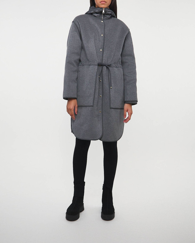 Moncler Jacka Bonrepos Long Coat Charcoal MONCLER 2 (M)