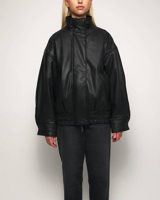 Acne Studios Jacka Leather Bomber Svart 34