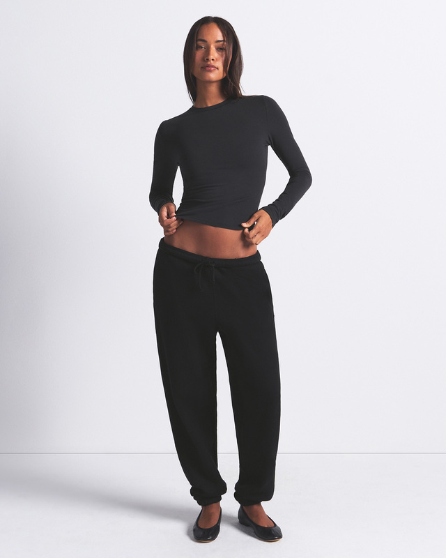 T-skjorte Cotton Jersey Long Sleeve Soot
