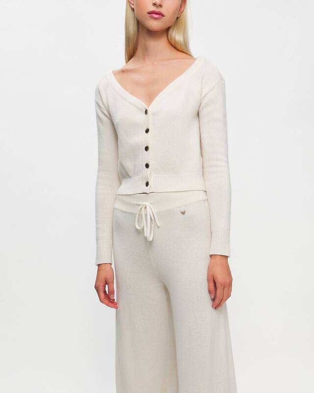 LISA YANG Cardigan Beata Cashmere White 2 (M-L)