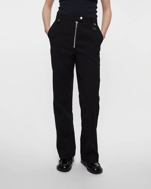 Ganni Trousers Bonded Crepe  Black 42