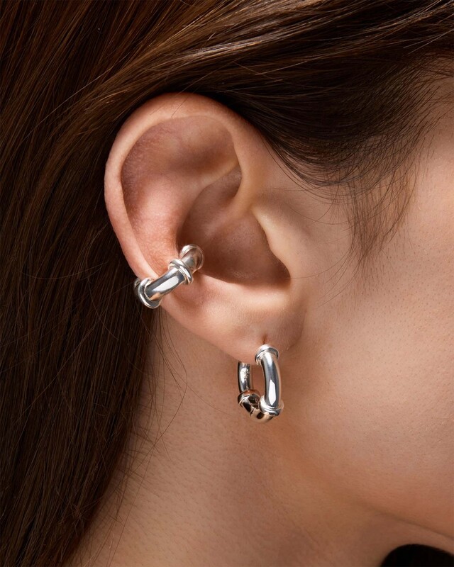 Earring Bolted Hoop Silver