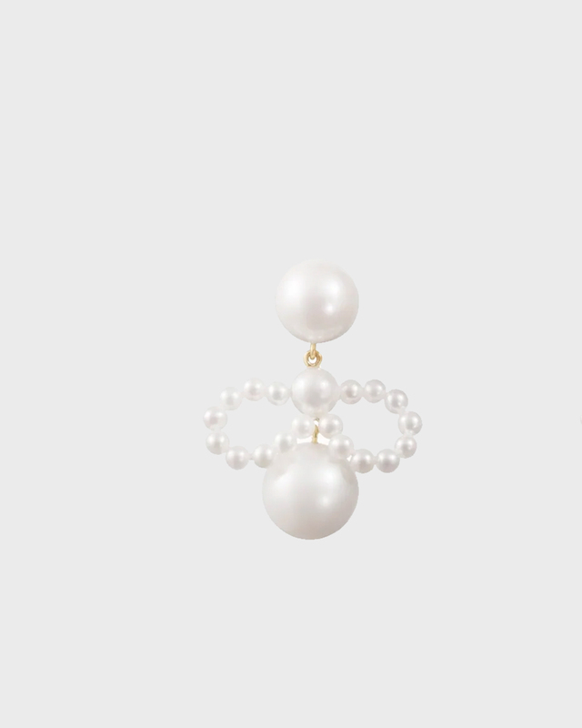 Sophie Bille Brahe Bow Perle Earring  Pearl ONESIZE