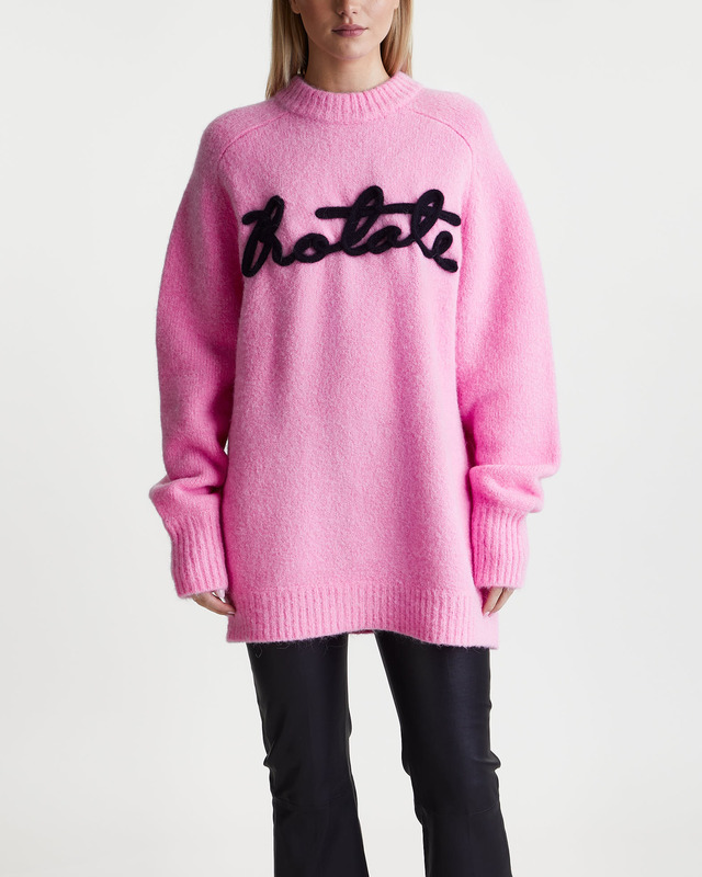 ROTATE Birger Christensen Sweater Oversize Logo Jumper Rosa 40