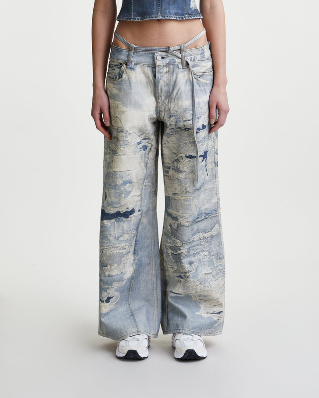 Acne Studios Jeans Printed Distressed Light blue 36