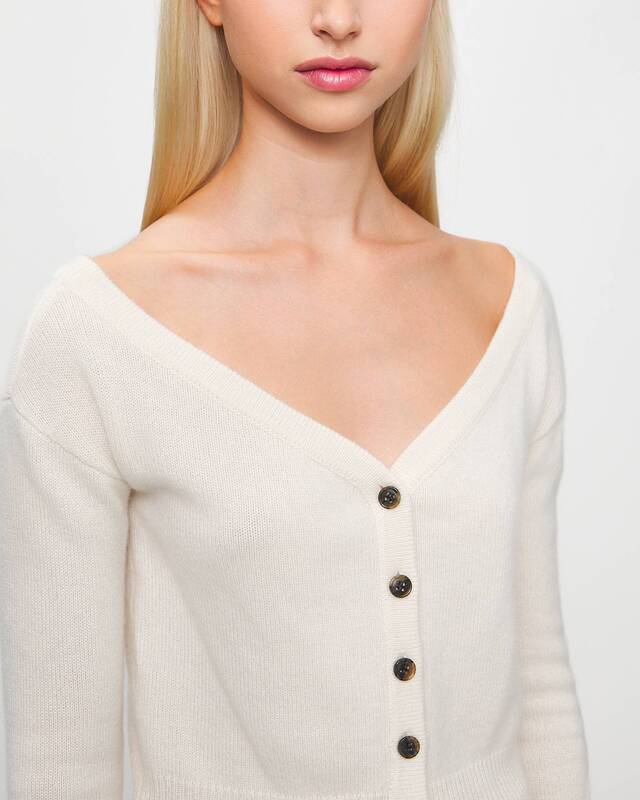 LISA YANG Cardigan Beata Cashmere White 2 (M-L)