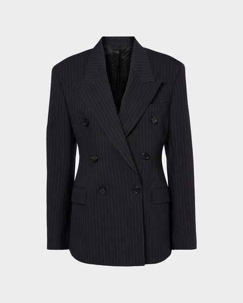 Blazer Pinstripe Double Breasted  Black 1