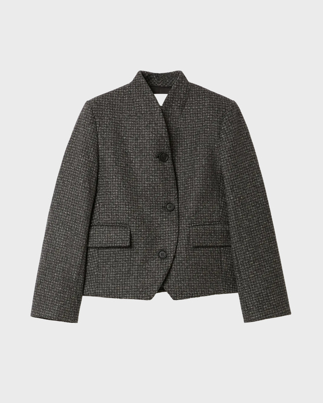 Jakke Short Curved Charcoal
